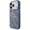 Guess 4G Classic Logo hoesje voor Apple iPhone 18 Pro / 17 Pro, blauw met goudaccenten