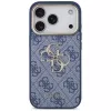 Guess 4G Classic Logo hoesje voor Apple iPhone 18 Pro / 17 Pro, blauw met goudaccenten