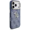 Guess 4G Classic Logo hoesje voor Apple iPhone 18 Pro / 17 Pro, blauw met goudaccenten