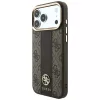 Guess 4G Stripe Round and Classic Logos MagSafe-hoesje voor iPhone 18 Pro / 17 Pro - bruin