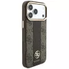 Guess 4G Stripe Round and Classic Logos MagSafe-hoesje voor iPhone 18 Pro / 17 Pro - bruin