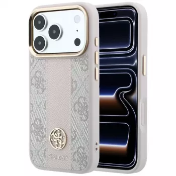 GUESS 4G Stripe Round and Classic Logos MagSafe-hoesje voor iPhone 18 Pro Max / 17 Pro Max - roze