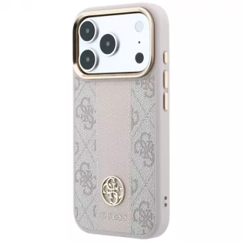 GUESS 4G Stripe Round and Classic Logos MagSafe-hoesje voor iPhone 18 Pro Max / 17 Pro Max - roze