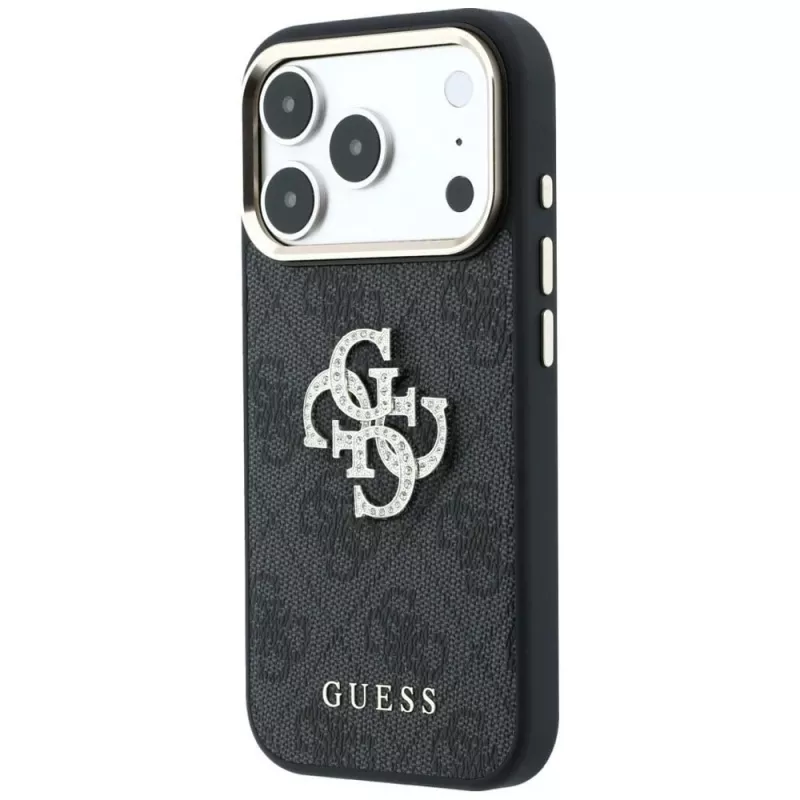 Guess 4G & Big Strass Logo hoesje voor iPhone 17 Pro Max / 18 Pro Max - zwart