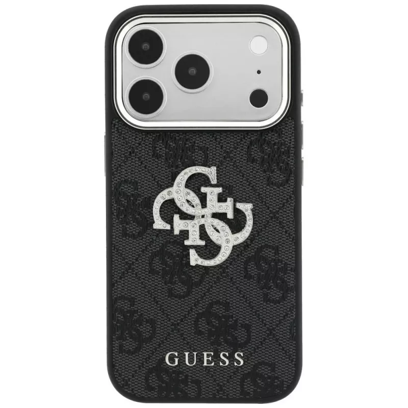 Guess 4G & Big Strass Logo hoesje voor iPhone 17 Pro Max / 18 Pro Max - zwart