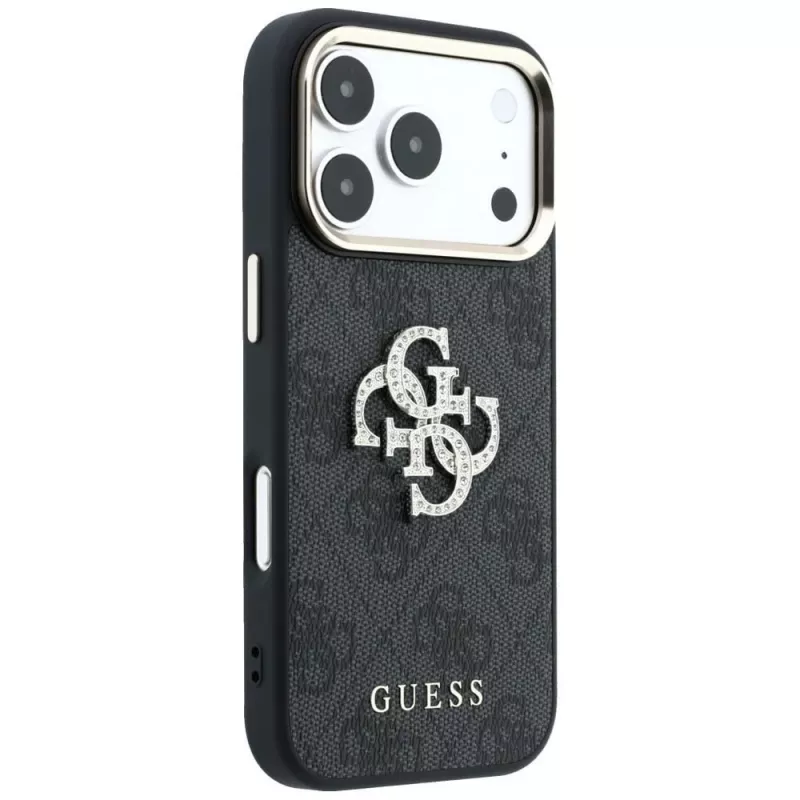 Guess 4G & Big Strass Logo hoesje voor iPhone 17 Pro Max / 18 Pro Max - zwart