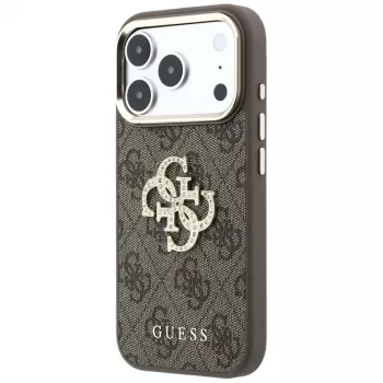 GUESS 4G & Big Strass Logo achterzijde cover voor Apple iPhone 17 Pro Max / 18 Pro Max - bruin