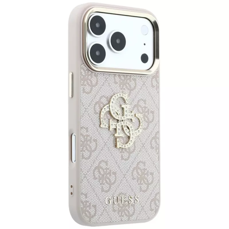 Guess 4G Big Strass Logo hoesje voor iPhone 17 Pro / 18 Pro - roze