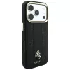 Guess Stripe Peony 4G Logo MagSafe-hoesje voor Apple iPhone 18 Pro / 17 Pro - zwart