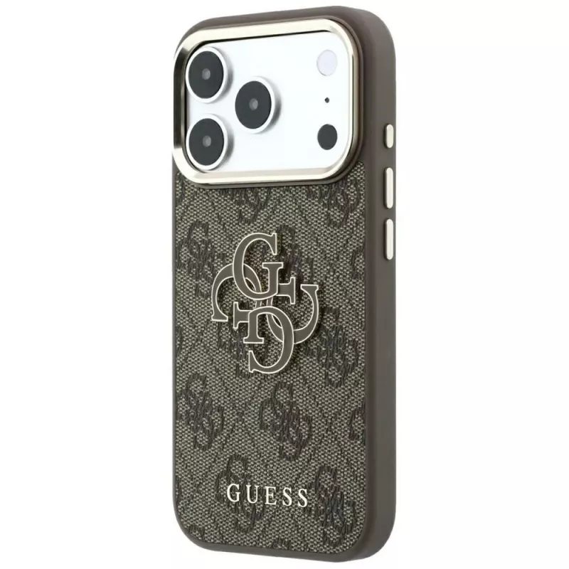 Guess 4G & Big Resin Logo hoesje voor iPhone 17 Pro Max / 18 Pro Max - bruin