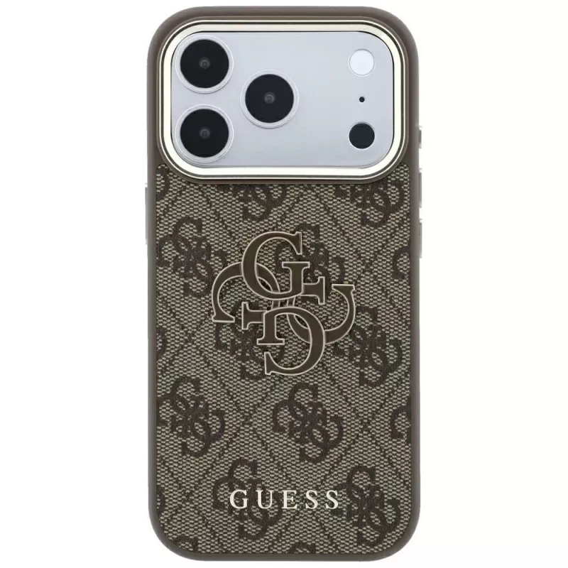 Guess 4G & Big Resin Logo hoesje voor iPhone 17 Pro Max / 18 Pro Max - bruin