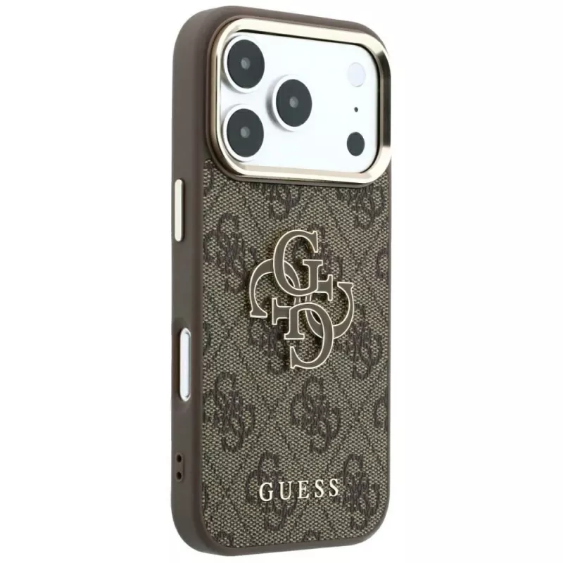 Guess 4G & Big Resin Logo hoesje voor iPhone 17 Pro Max / 18 Pro Max - bruin