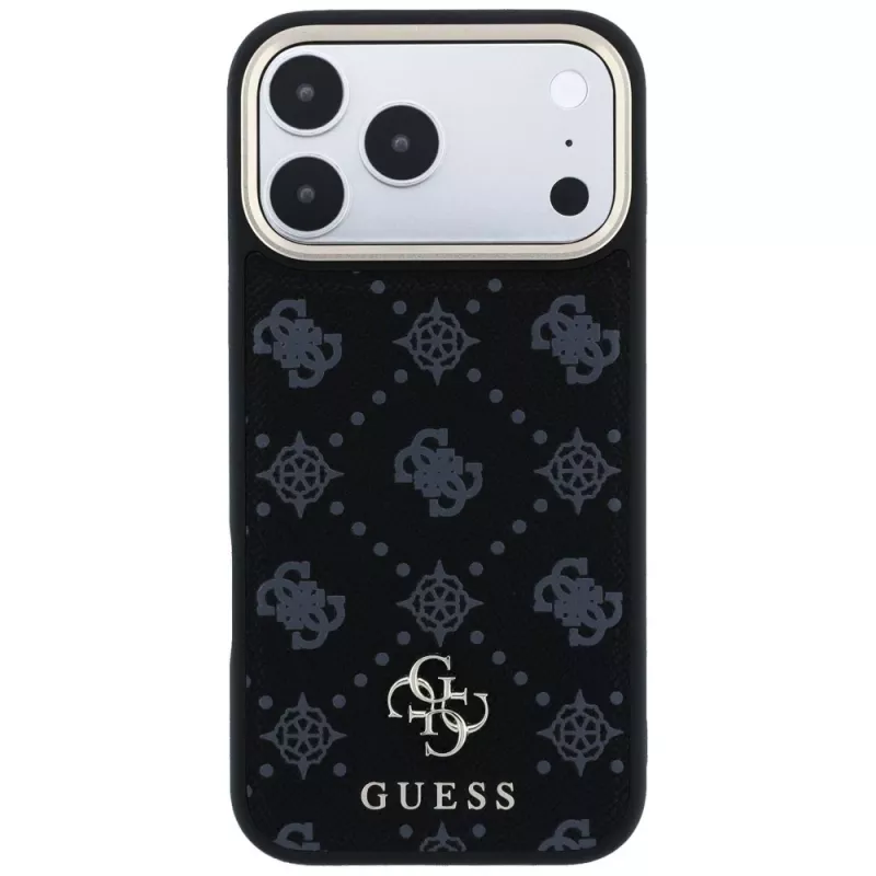 Guess Peony 4G Small Logo MagSafe-hoesje voor Apple iPhone 16 Pro Max / 17 Pro Max - zwart
