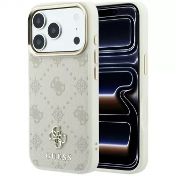 Guess Peony 4G Small Logo MagSafe-hoesje voor iPhone 18 Pro / 17 Pro - beige