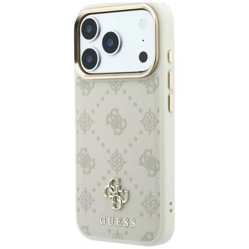 Guess Peony 4G Small Logo MagSafe-hoesje voor iPhone 18 Pro / 17 Pro - beige