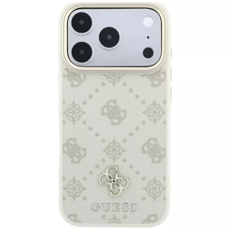 Guess Peony 4G Small Logo MagSafe-hoesje voor iPhone 18 Pro / 17 Pro - beige