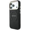 GUESS Saffiano Peony & Ring MagSafe-hoesje voor iPhone 18 Pro / 17 Pro - zwart
