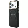 Guess Saffiano Peony & Ring MagSafe-hoesje voor iPhone 18 Pro Max / 17 Pro Max - zwart