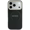 Guess Saffiano Peony & Ring MagSafe-hoesje voor iPhone 18 Pro Max / 17 Pro Max - zwart