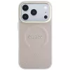 Guess Saffiano Peony & Ring MagSafe-hoesje voor iPhone 18 Pro / 17 Pro - roze