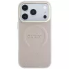 GUESS Saffiano Peony & Ring MagSafe-hoesje voor iPhone 18 Pro Max / 17 Pro Max - roze