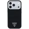 Guess Grained Triangle Logo MagSafe-hoesje voor iPhone 17 Pro / 18 Pro - zwart