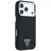 Guess Grained Triangle Logo MagSafe-hoesje voor iPhone 17 Pro / 18 Pro - zwart