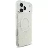 GUESS IML Flowers Allover Electroplated hoesje met parelarmband MagSafe voor iPhone 18 Pro Max / 17 Pro Max wit