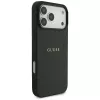 Guess Grained Gold Ring MagSafe-hoesje voor Apple iPhone 18 Pro Max / 17 Pro Max, zwart