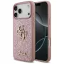 GUESS Fixed Glitter Big 4G hoesje voor iPhone 18 Pro Max / 17 Pro Max - roze