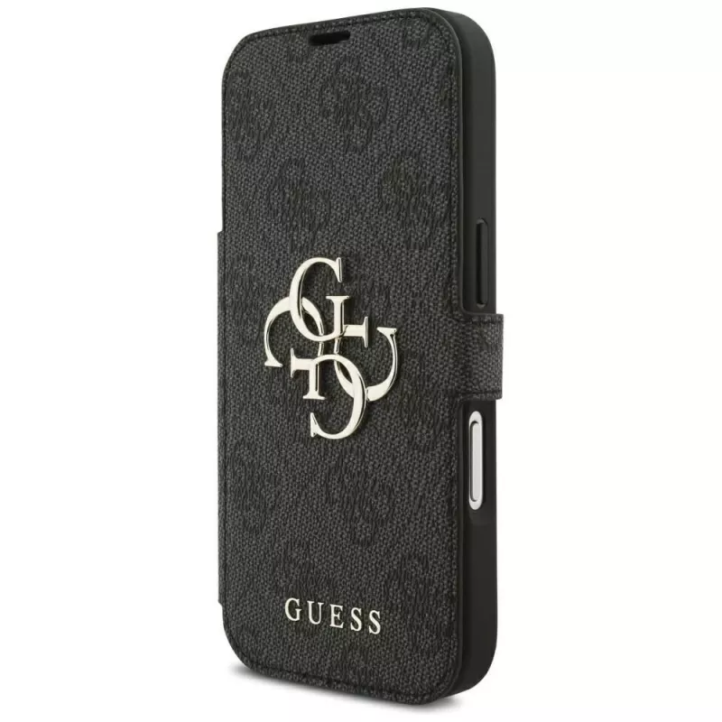 Guess Book 4G Metal Logo hoesje voor iPhone 18 Pro / 17 Pro - zwart