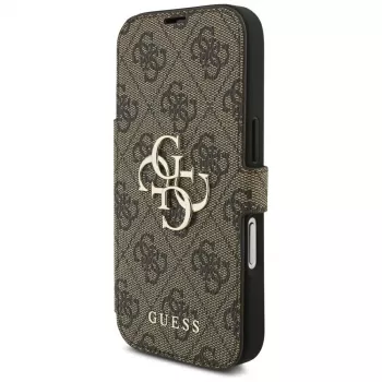 Guess Book 4G Metal Logo hoesje voor Apple iPhone 18 Pro / 17 Pro – bruin