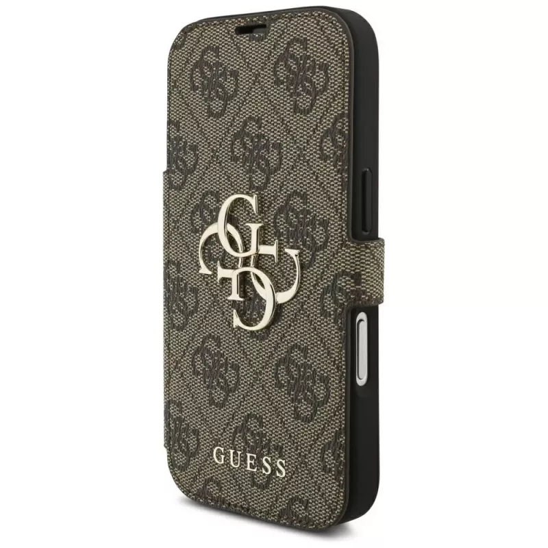 Guess Book 4G Metal Logo hoesje voor Apple iPhone 18 Pro / 17 Pro – bruin