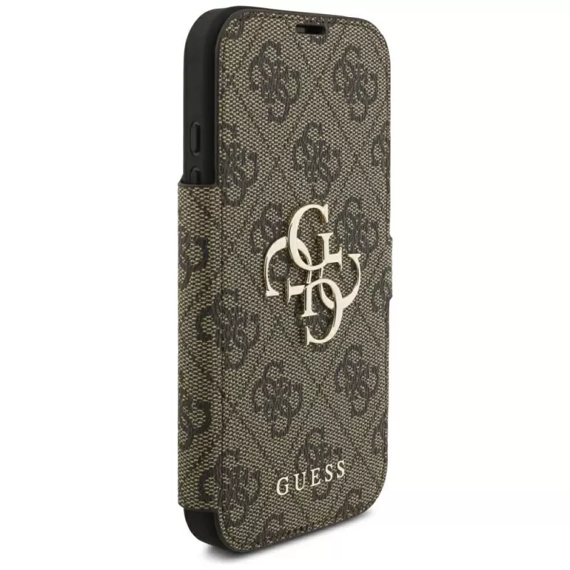 Guess Book 4G Metal Logo hoesje voor Apple iPhone 18 Pro / 17 Pro – bruin