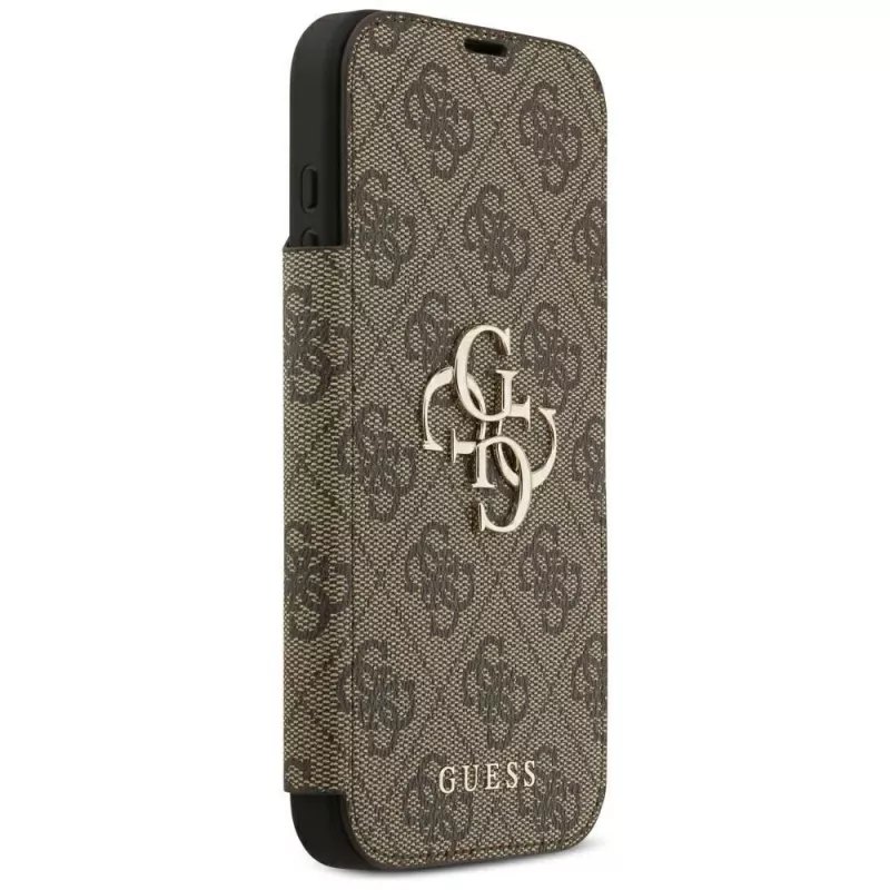 Guess Book 4G Metal Logo foliohoesje voor iPhone 18 Pro Max / 17 Pro Max - bruin