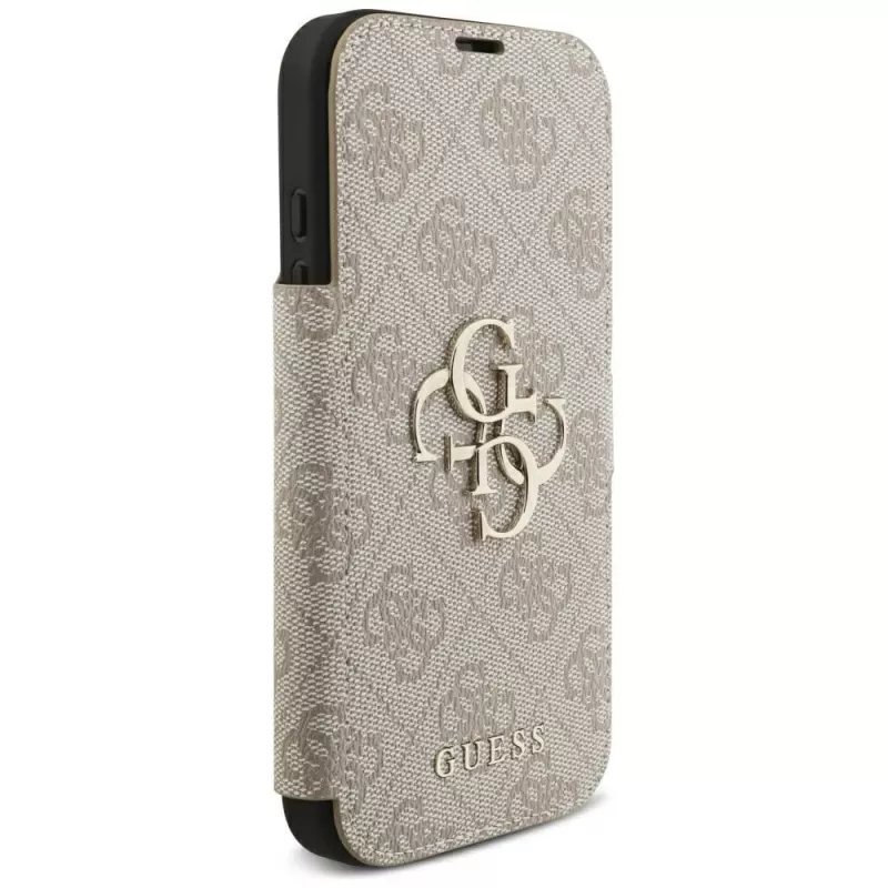 Guess Book 4G Metal Logo foliohoesje voor iPhone 16 Pro / 17 Pro - roze