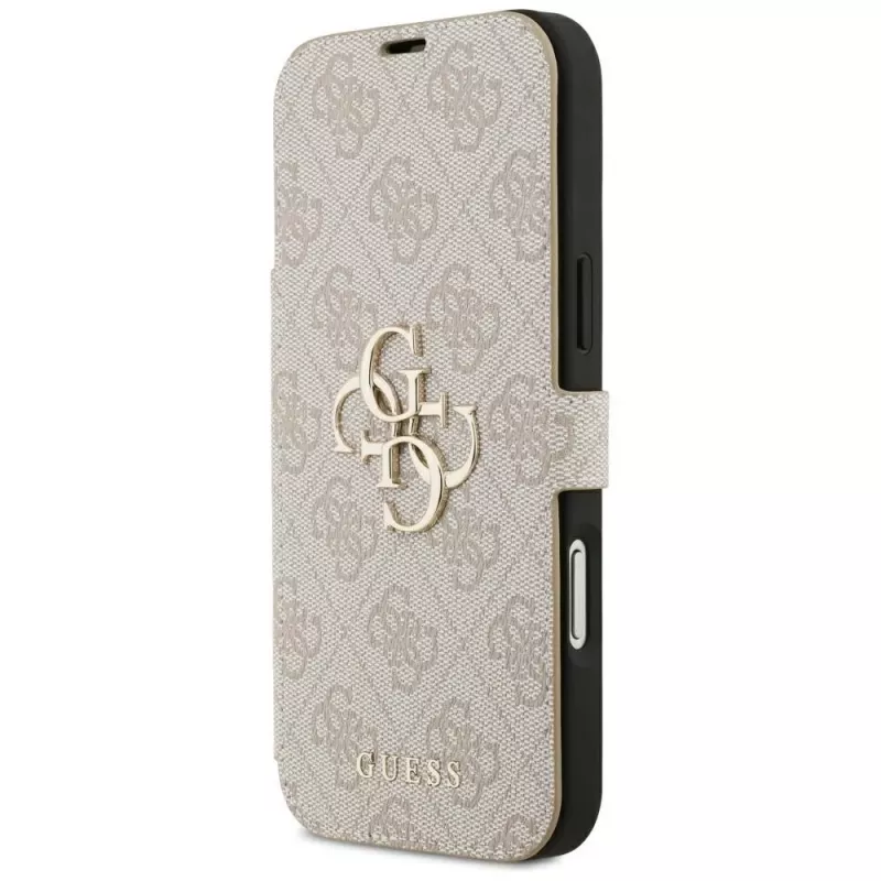 GUESS Book 4G Metal Logo foliohoesje voor iPhone 18 Pro Max / 17 Pro Max - roze