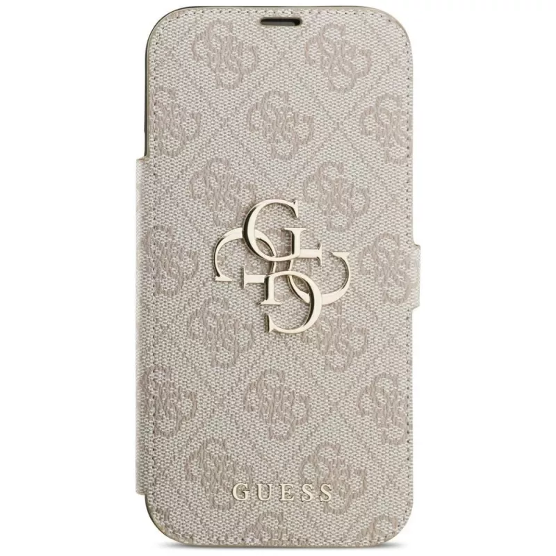 GUESS Book 4G Metal Logo foliohoesje voor iPhone 18 Pro Max / 17 Pro Max - roze