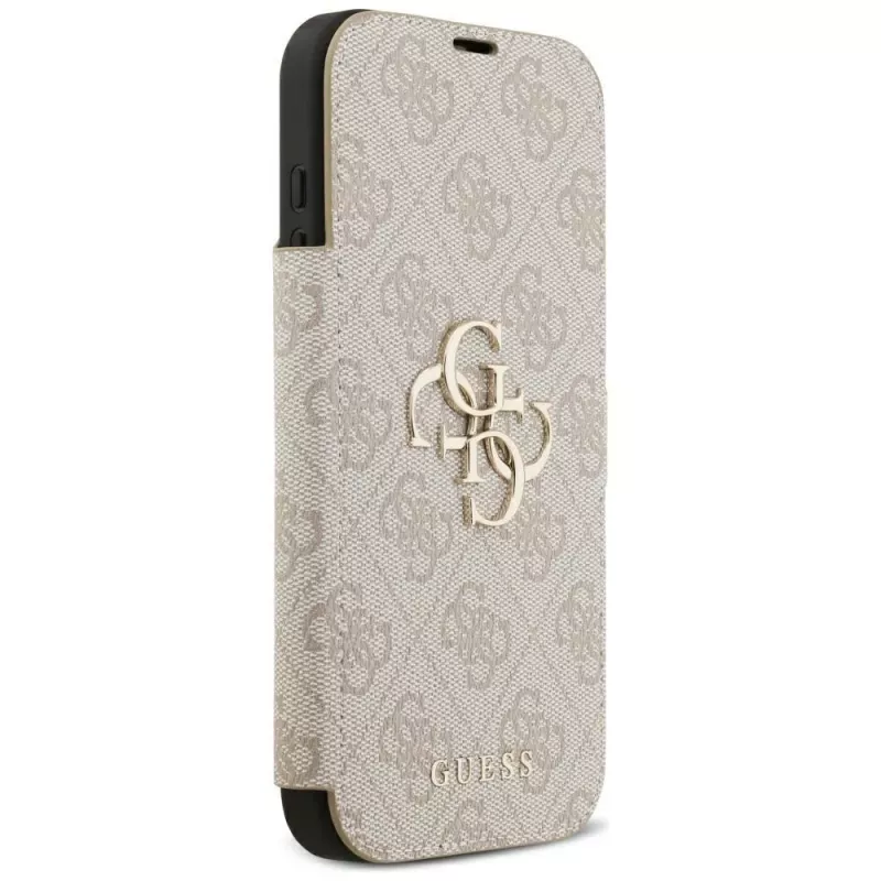GUESS Book 4G Metal Logo foliohoesje voor iPhone 18 Pro Max / 17 Pro Max - roze