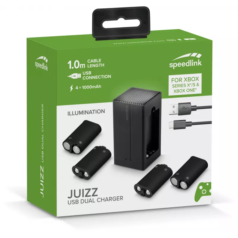 Speedlink Juizz dubbele USB-oplader voor Xbox (SL-260003-BK)