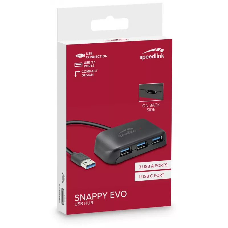 Speedlink Snappy Evo 4-poorts USB 3.1-hub (SL-140109-BK)