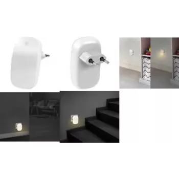 LogiLink LED-nachtlampje stopcontact met schemersensor, ovaal, warmwit, 230V, 16A, wit