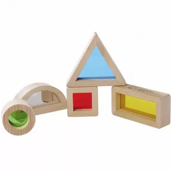 Eichhorn Montessori raamblokken, 20-delige set, FSC® 100% gecertificeerd beukenhout met gekleurde acrylraampjes, educatief licht- en kleurontdekkingsspeelgoed voor kinderen vanaf 12 maanden