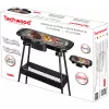 Techwood TBQ-836P elektrische grill met statief, 2000W, 36,5 cm verchroomde grill, zwart