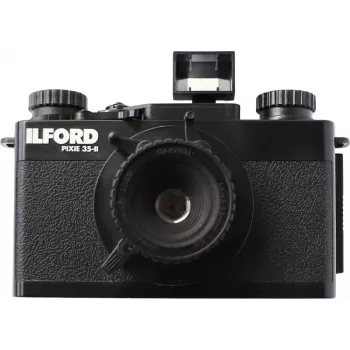 ILFORD PIXIE 35mm point & shoot filmcamera - zilver/zwart, ingebouwde flitser, autofocus