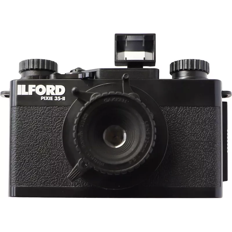 ILFORD PIXIE 35mm point & shoot filmcamera - zilver/zwart, ingebouwde flitser, autofocus