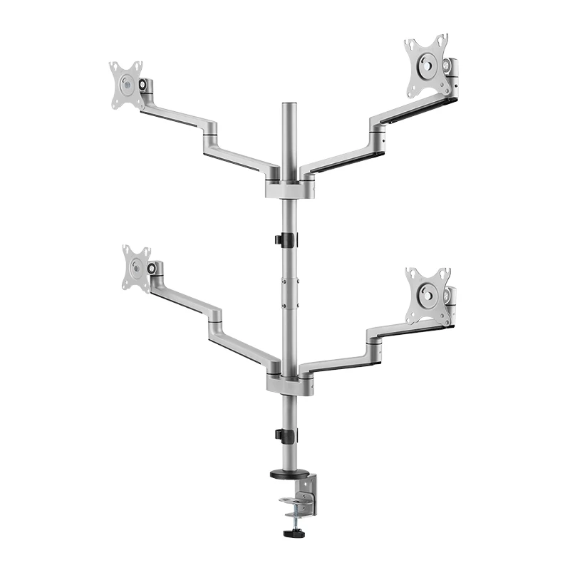 Logilink quad-monitorhouder, 17-32 inch, aluminium, zilver