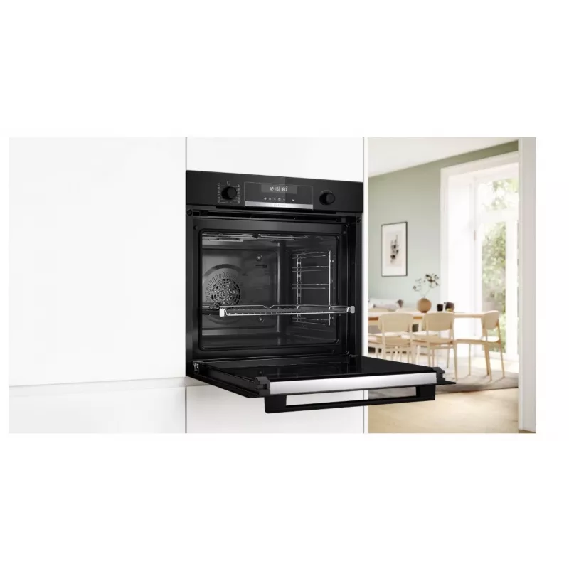 BOSCH Serie 6 inbouwoven met AirFry, 71L, pyrolyse zelfreiniging, zwart (HBG578EB3)