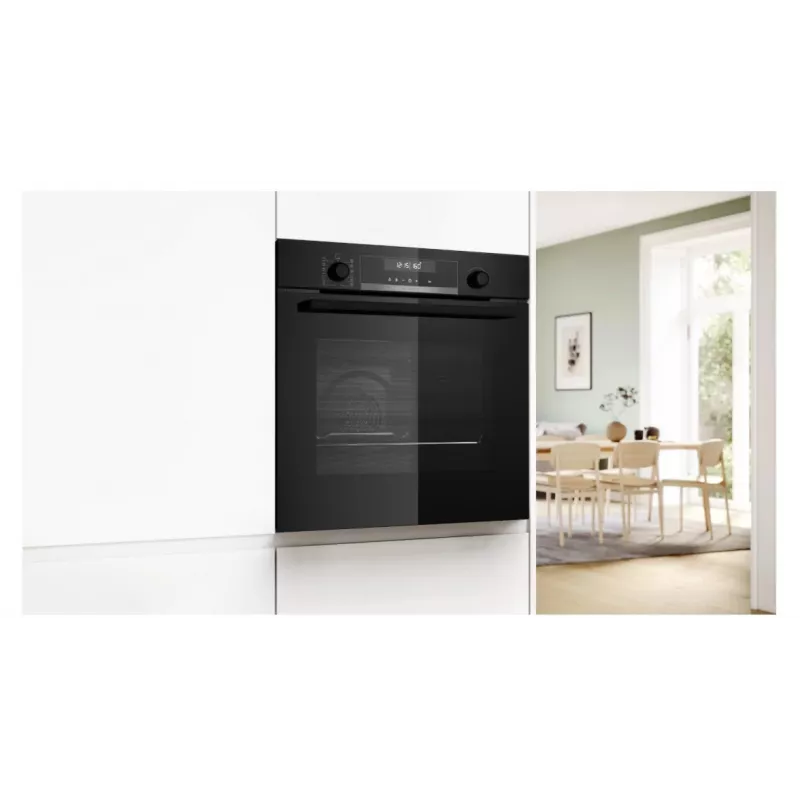 BOSCH Serie 6 inbouwoven met AirFry, 71L, pyrolyse zelfreiniging, zwart (HBG578EB3)