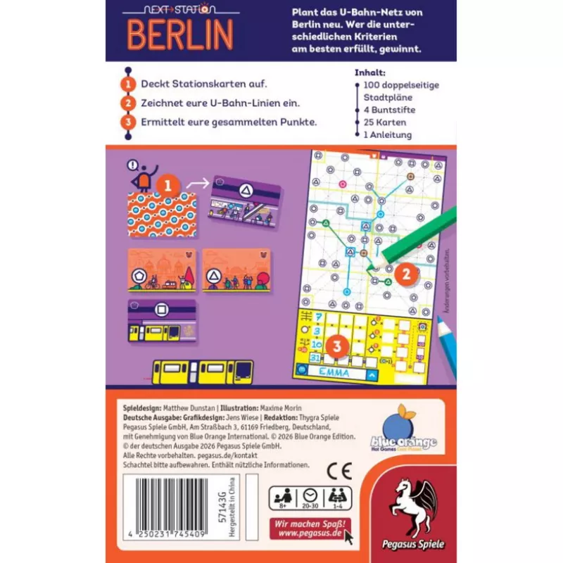 PEGASUS Next Station Berlin – roll-and-write-bordspel (Duitse uitgave)